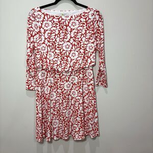 Boden NWT Nellie Floral Dress 4P Jersey Red White Cherry Hibiscus Hawaiian